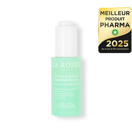 SÉRUM PURIFIANT ANTI-IMPERFECTIONS AU ZINC ET ACIDES DE FRUITS BIO — La Rosee